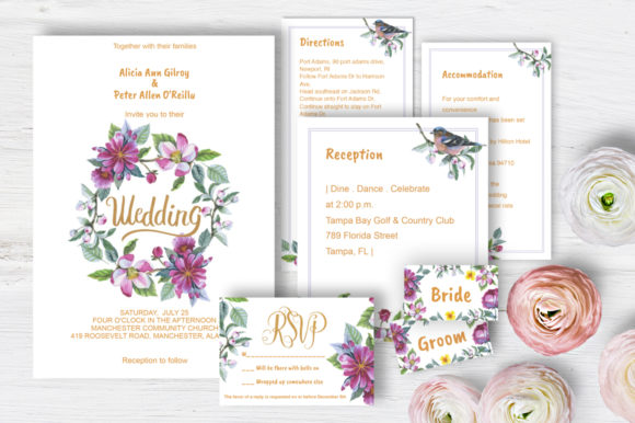 Apple Blossom Wedding Invitation: A Romantic Set of Elements