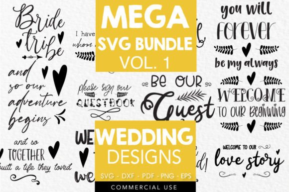 Beautiful Wedding Designs SVG Bundle Vol. 1: Perfect for Invitations & Decor