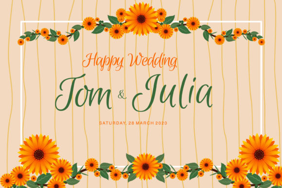 Bringing Sunny Charm to Your Projects with Sun Flower Wedding Illustration