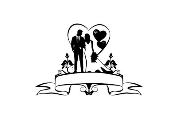 Charming Wedding Silhouette Clipart for Elegant Designs