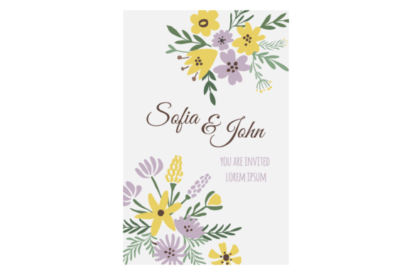 Elegant Floral Wedding Invitations with RSVP Templates