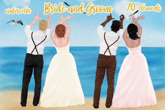 Enchanting Watercolor Wedding Clipart for Your Designs