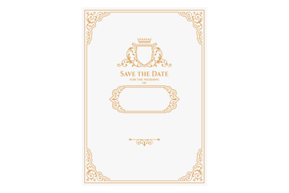 Golden Calligraphic Wedding Invitation F: Elegance for Modern Design