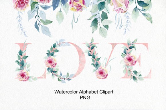 Watercolor Wedding Alphabet: A Floral Font for Timeless Projects