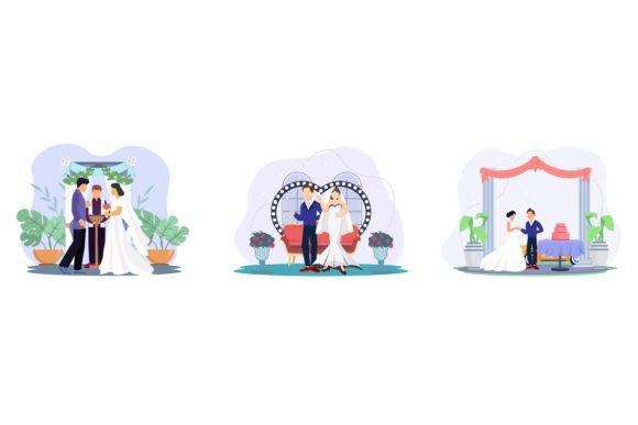 Wedding Party Concept Flat Bundle: Your All-in-One Design Solution