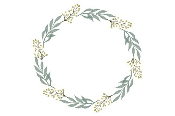 Yellow Floral Wreath: Watercolor Illustration for Wedding Cards